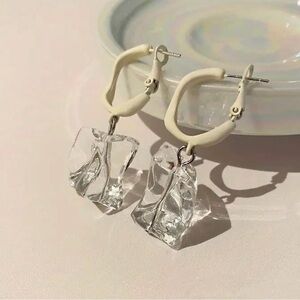 Elegant Acrylic & Cream Earrings